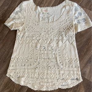 Deletta sheer knit top